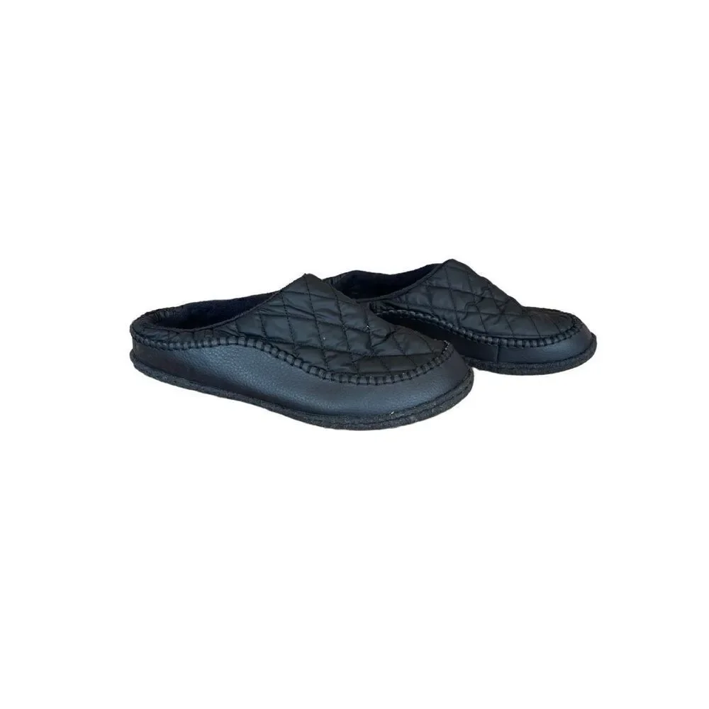 Sorel Mens Black Burma Cozy Mule Slip-On Quilted Puffer Flat Mule Slippers Sz 9